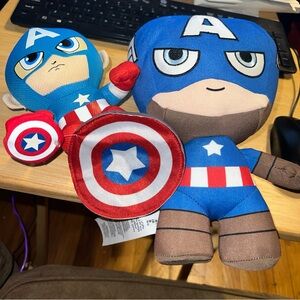 Captain America Plush Toy Set - Blue and Red